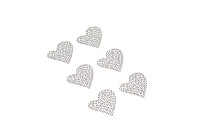 Dżety serduszka 6szt. DS56 srebrne Brewis